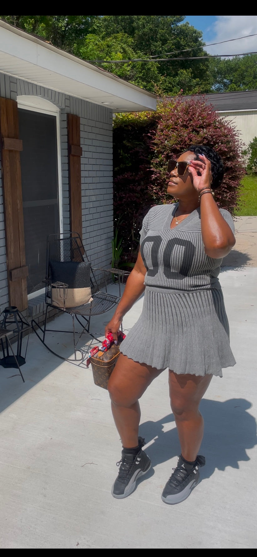 Jersey knit skirt set